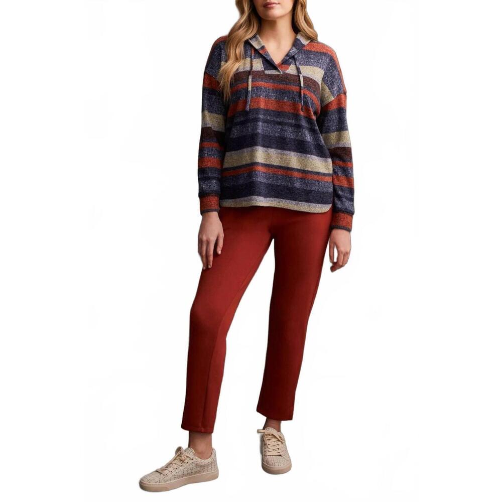 NEW TRIBAL stripe cowl neck pullover in night sky